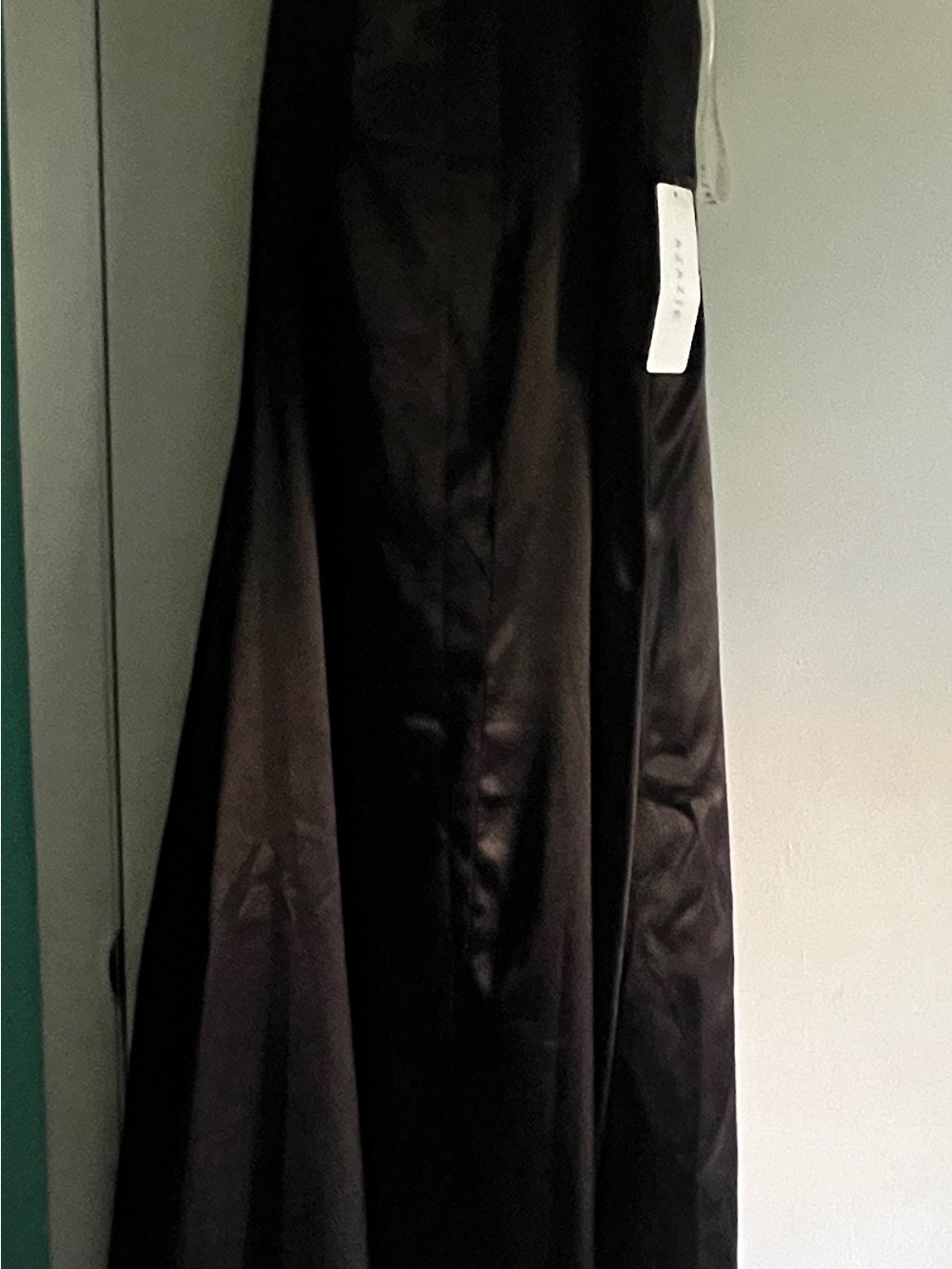 Azazie Black Satin Maxi Skirt